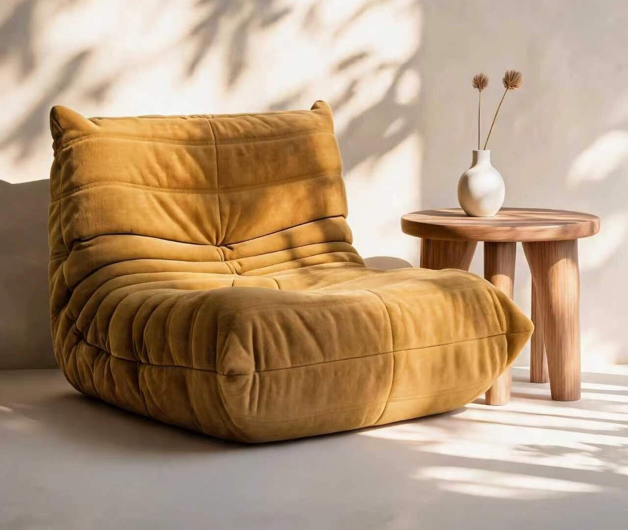 Homei Living CATERPILLAR Sofa in mustard chenille